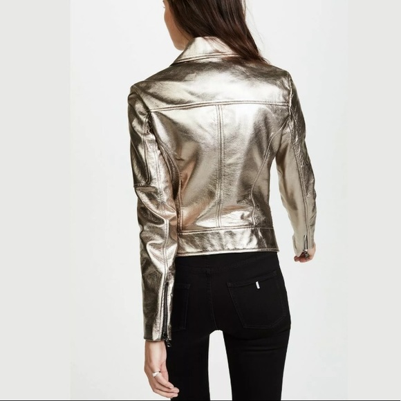 VERONICA BEARD Metallic MICA Leather Moto Jacket - Picture 3 of 8